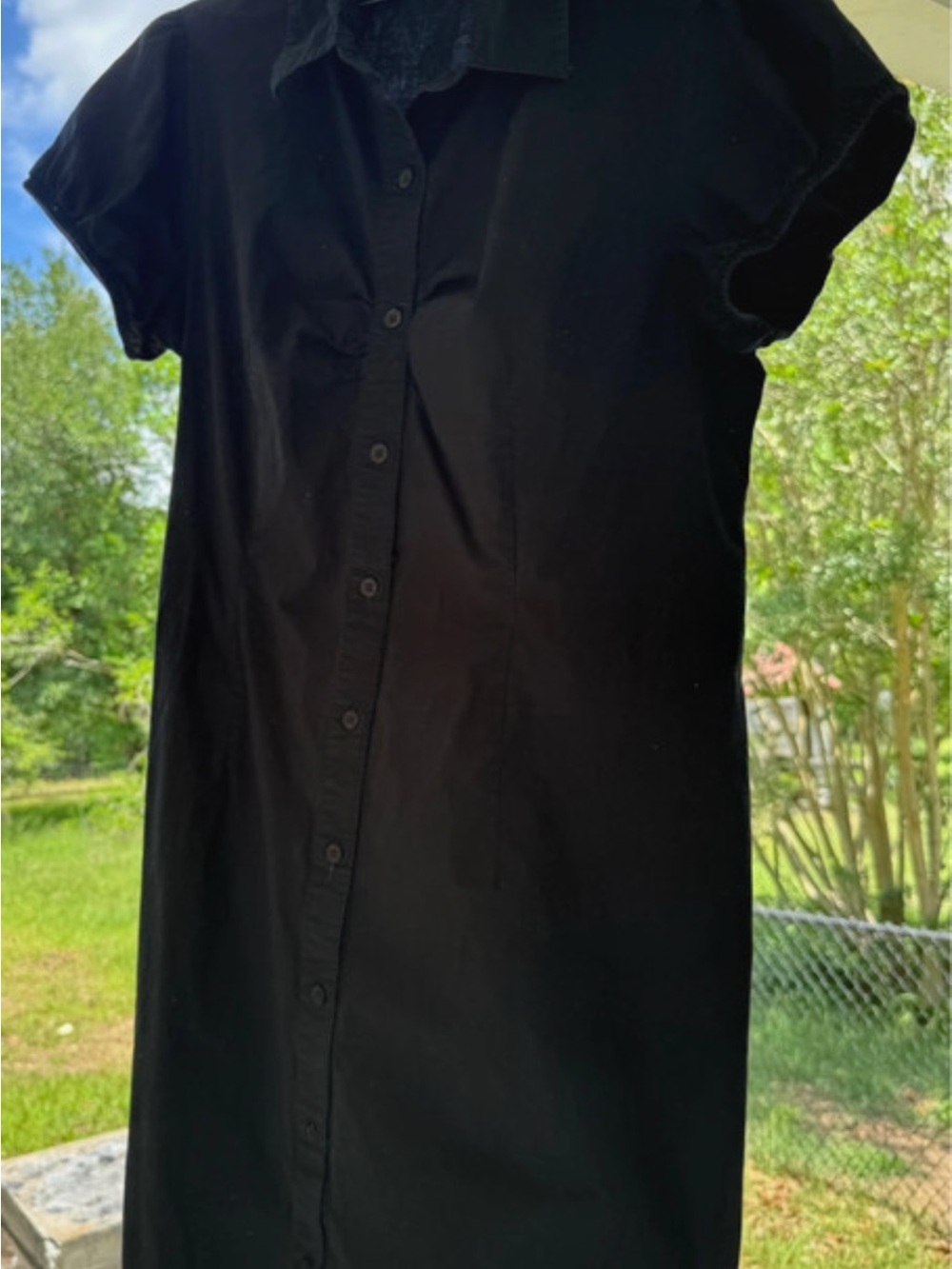 Black Button-Front Shirt Dress